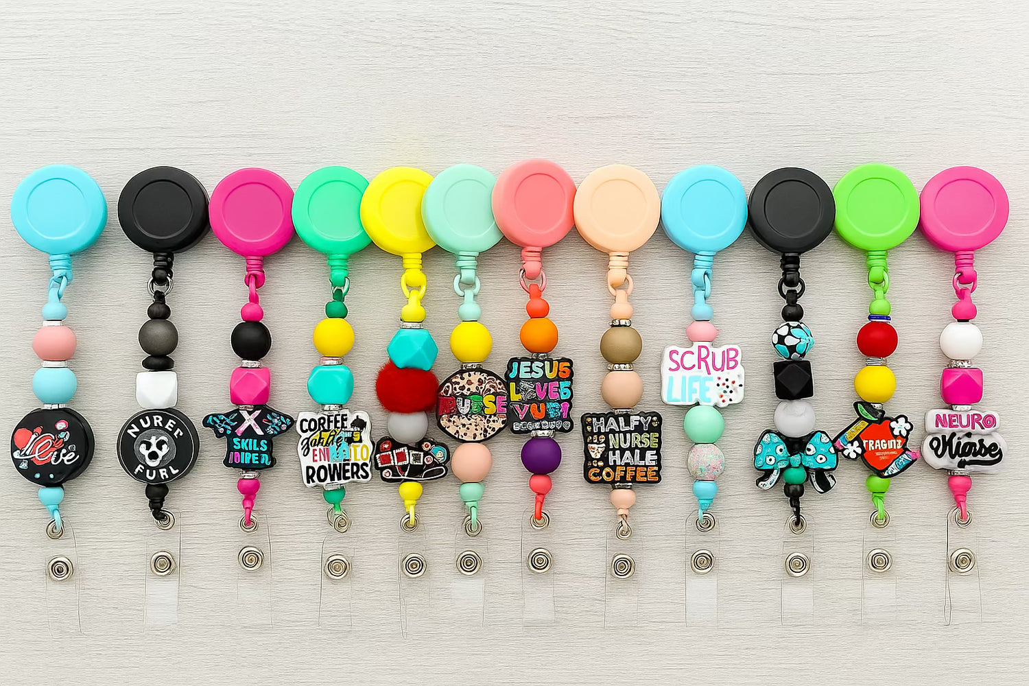 Beaded Retractable Badge Reels